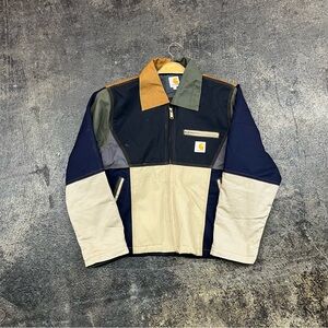 Vtg Custom Carhartt Men's Multi-Color Detroit Work Jacket men’s sz Large